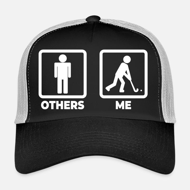 Hockeyspieler Strichmännchen - Trucker Cap - Schwarz/Steingrau