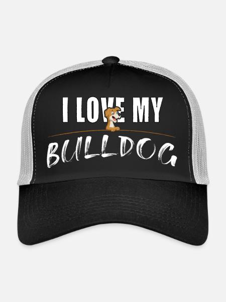 J’adore mon bouledogue - Casquette trucker  - noir/gris pierre - Devant