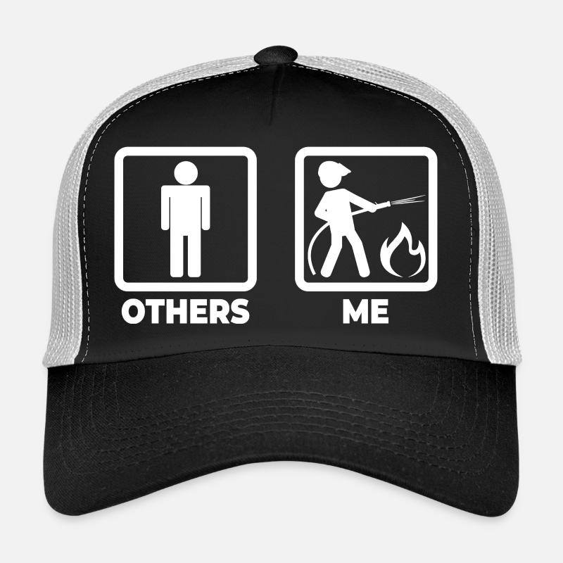 Feuerwehr Strichmännchen - Trucker Cap - Schwarz/Steingrau