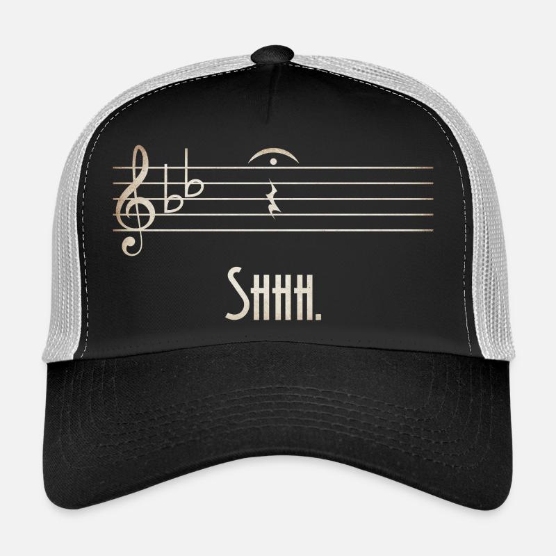Shhh Stille Melodie Noten - Trucker Cap - Schwarz/Steingrau