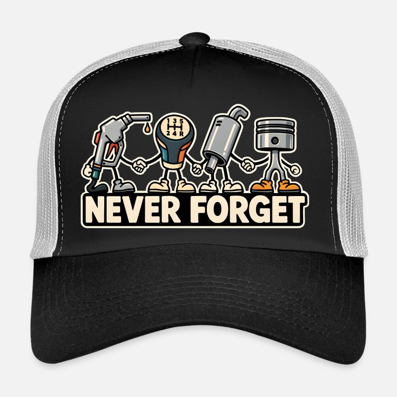 Never Forget – Combustion Engine Car Retro Design Trucker Cap