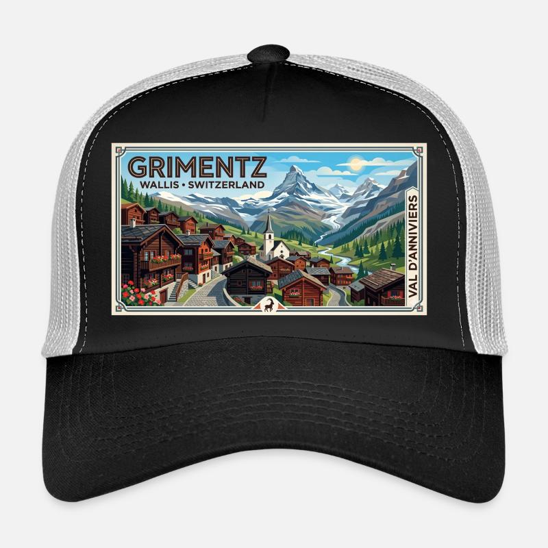 Grimentz Alpenpanorama Poster Trucker Cap