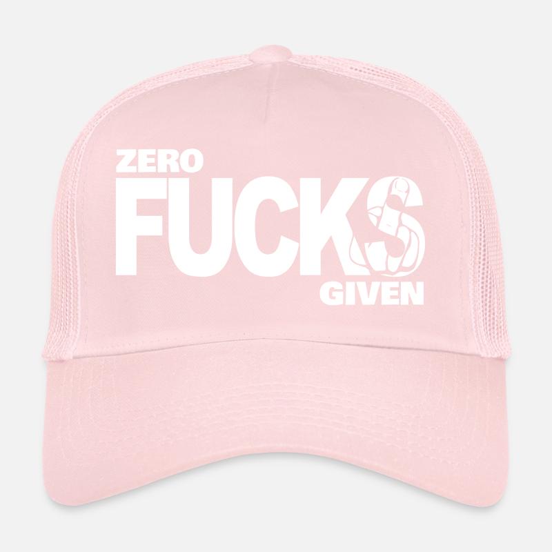 Zero Fucks Given White Trucker Cap