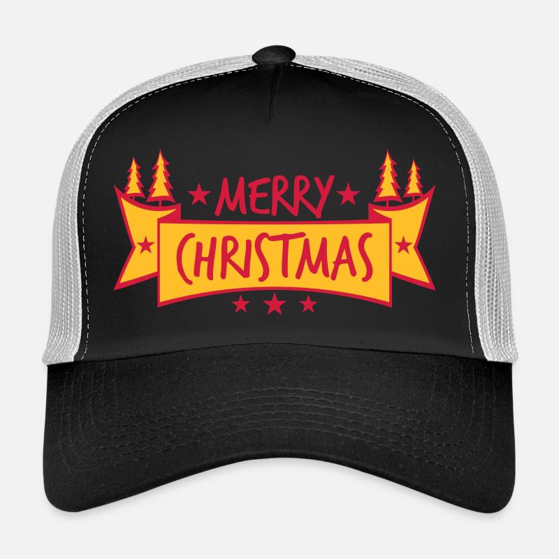 bannière sapin design texte logo sapin étoiles fr Casquette trucker 
