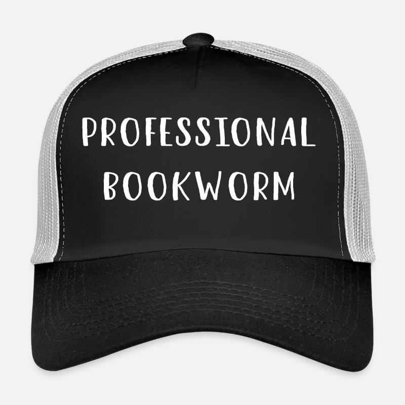 Book Lover - Professioneller Bücherwurm II - Trucker Cap - Schwarz/Steingrau