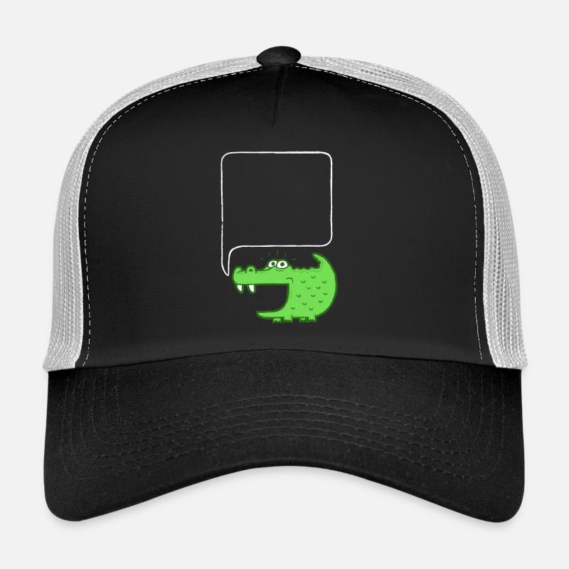 Krokodil + Sprechblase 2 - Trucker Cap - Schwarz/Steingrau