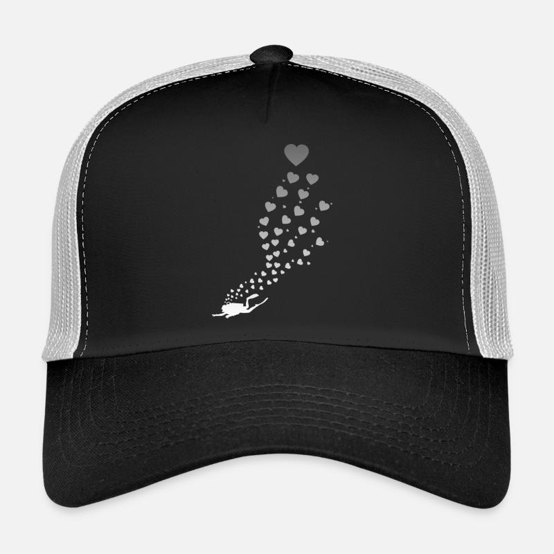 Taucher Liebe Herz - Trucker Cap - Schwarz/Steingrau