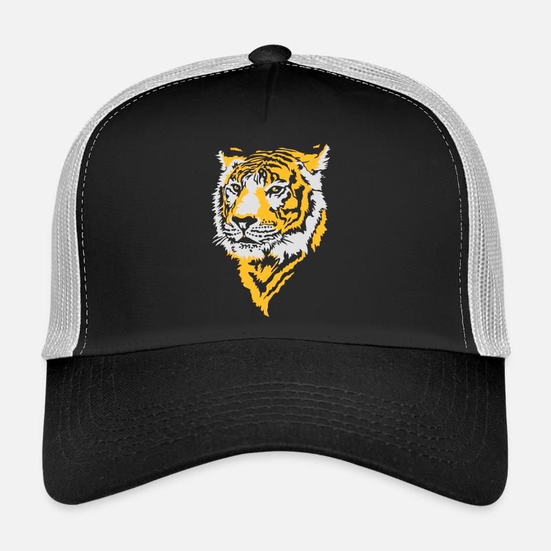 Tête de tigre flex - Casquette trucker  - noir/gris pierre