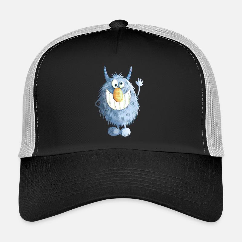 Monstre grimaçant bleu Casquette trucker 