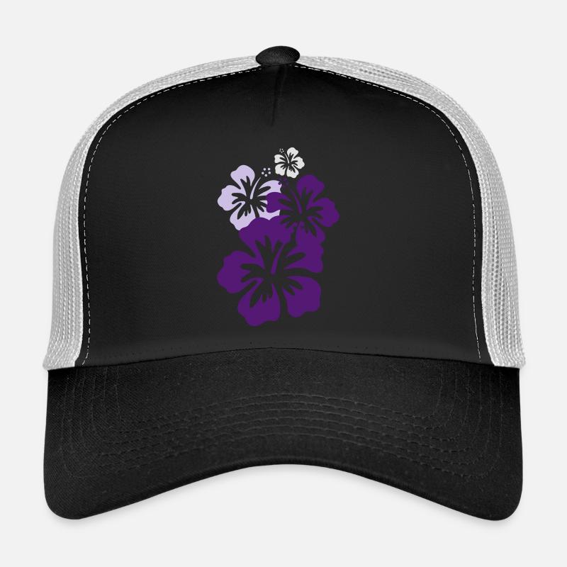 hibiskus violett - Trucker Cap - Schwarz/Steingrau