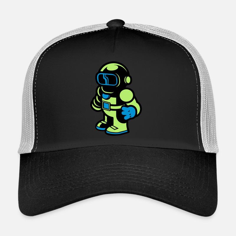 Cartoon Spaceman Astronaut - Trucker Cap - black/stone grey