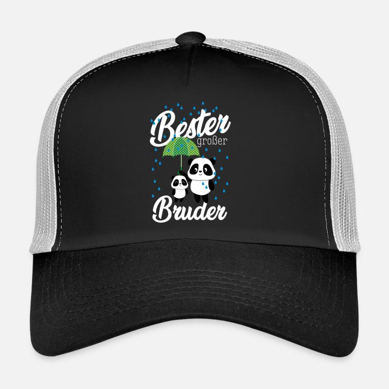 Bester großer Bruder Panda Geschwister Jungs - Trucker Cap - Schwarz/Steingrau