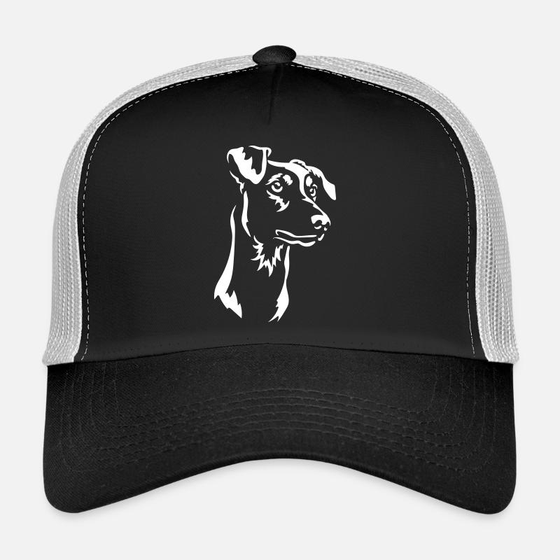 Deutscher Pinscher Kopf "Black Edition" - Trucker Cap - Schwarz/Steingrau