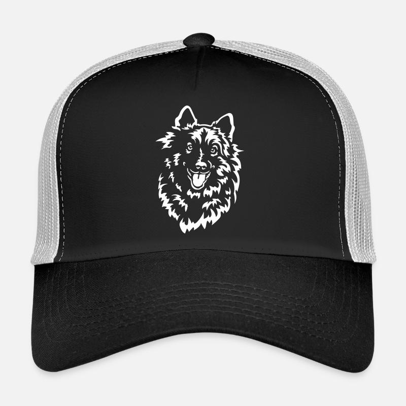 Wolfsspitz Head « Black Edition » - Casquette trucker  - noir/gris pierre