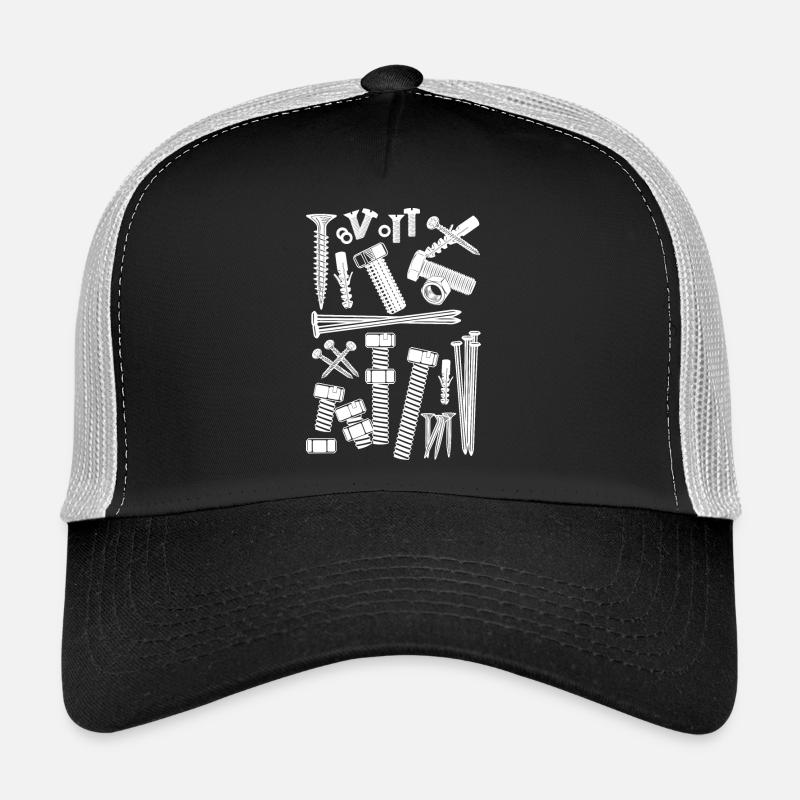 Ouvrier de la construction de vis, clous et boulons - Casquette trucker - noir/gris pierre