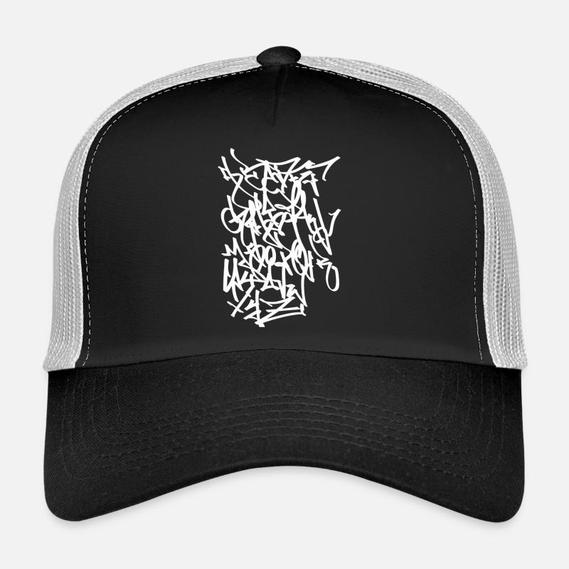 Alphabet 2 Graffiti Tag Handstyle white Trucker Cap