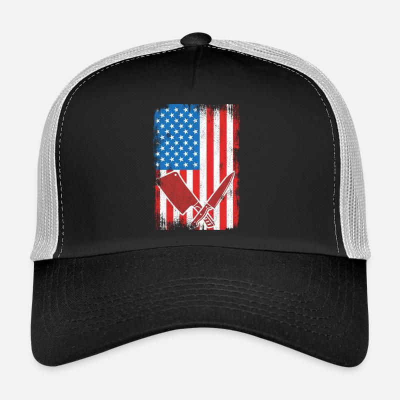 Boucher du drapeau des États-Unis Casquette trucker 