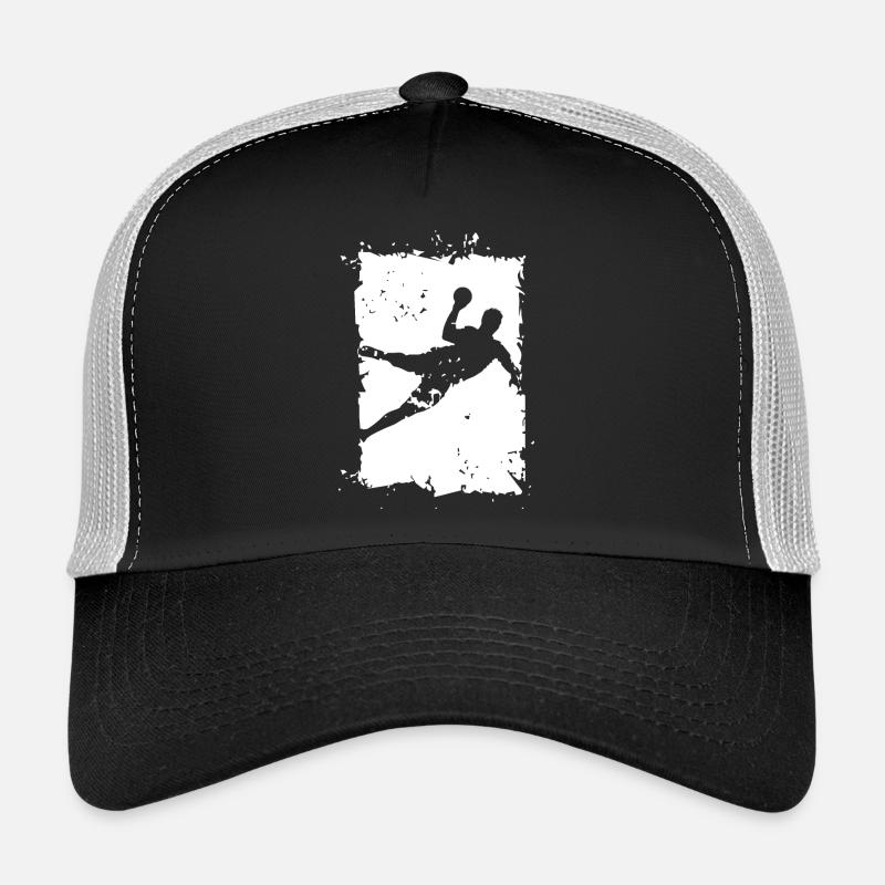 Handball Wurf Explosion Zerstörung Illustration - Trucker Cap - Schwarz/Steingrau