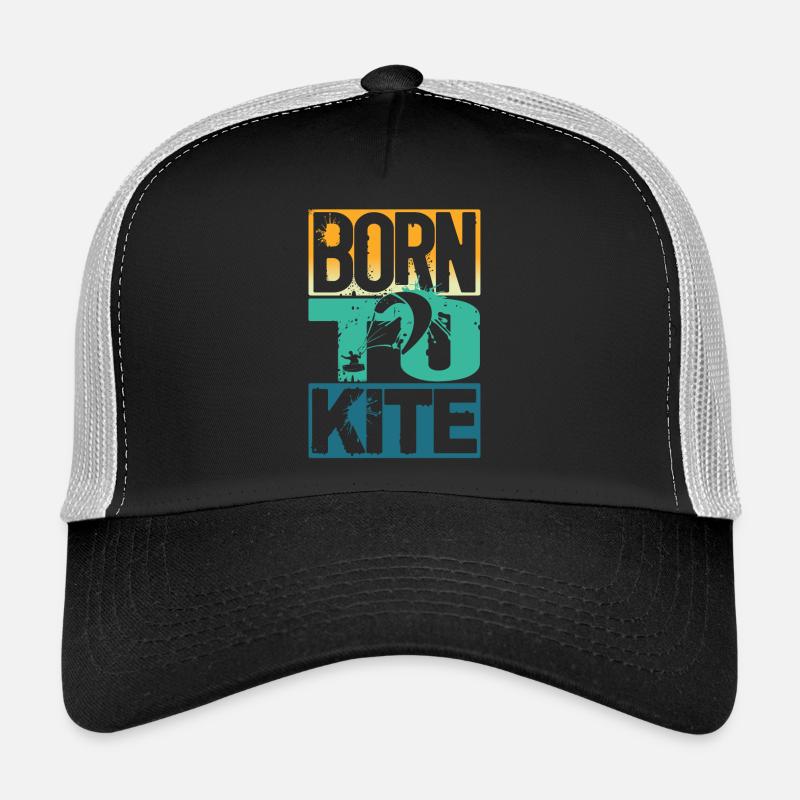 Born to Kite - Trucker Cap - Schwarz/Steingrau