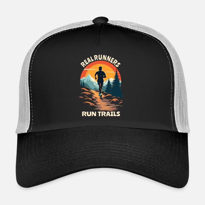 Real Runners Run Trails - Trail Running Casquette trucker 