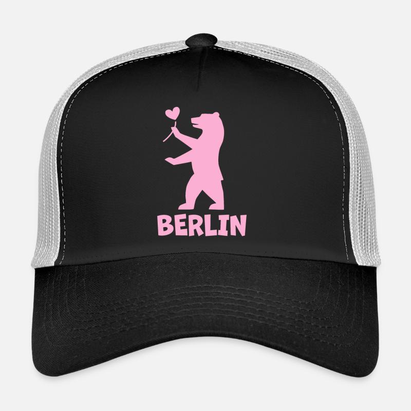 Berlin Berlin Ours - Casquette trucker  - noir/gris pierre