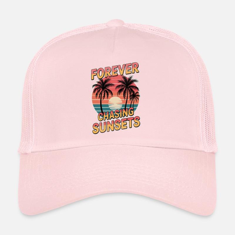 coucher de soleil - palmiers vacances Casquette trucker 