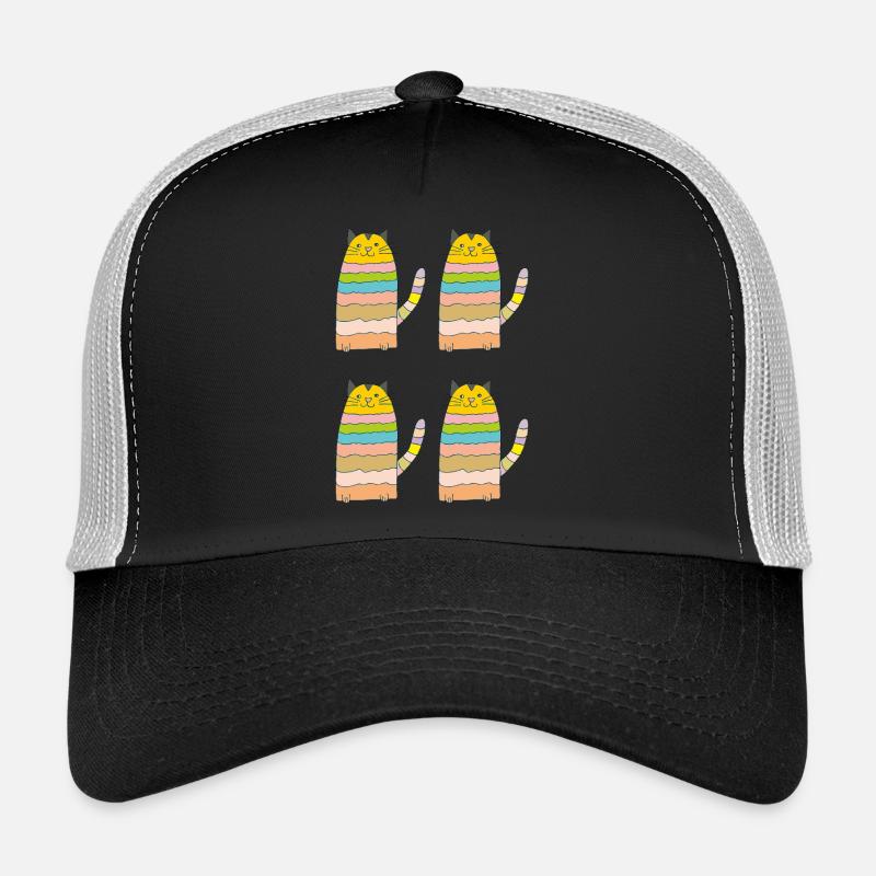 katze geringelt vierfach Trucker Cap
