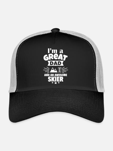I'm a great dad and a strong skier - Trucker Cap - black/stone grey - Front