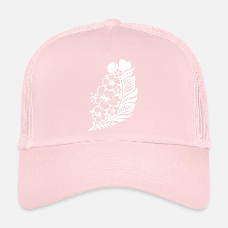 Tropical Hibiscus & Palm Trucker Cap