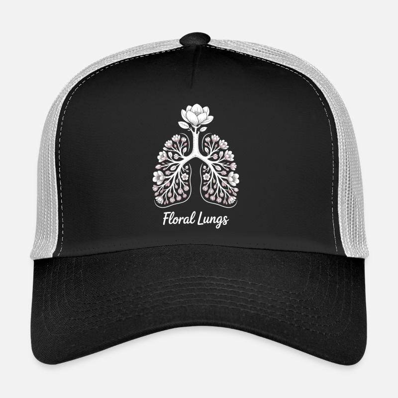 Blumige Lungen - Trucker Cap - Schwarz/Steingrau