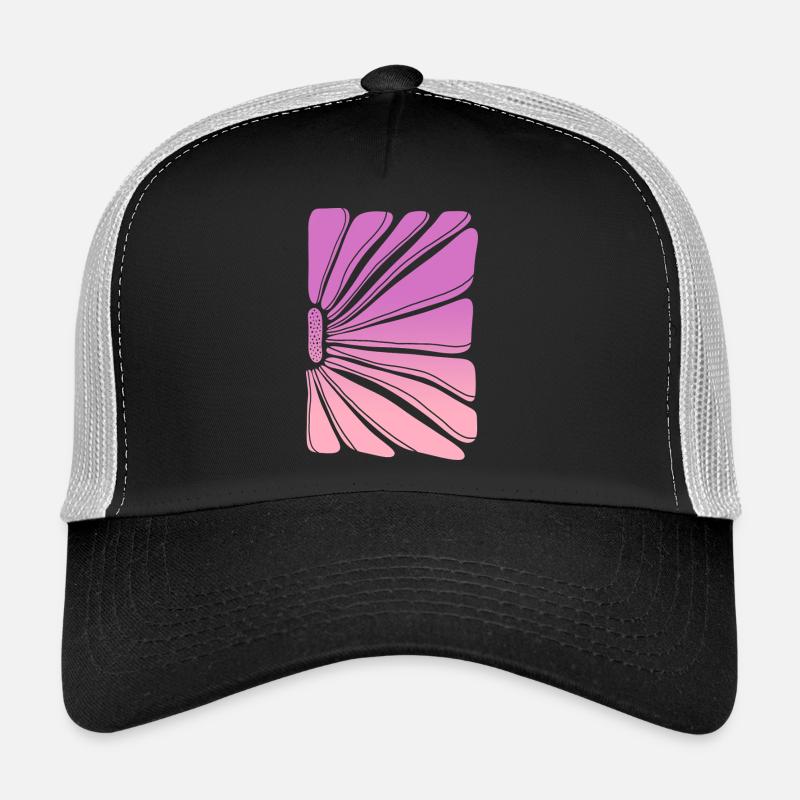 Fleur en dégradé rose violet Casquette trucker 
