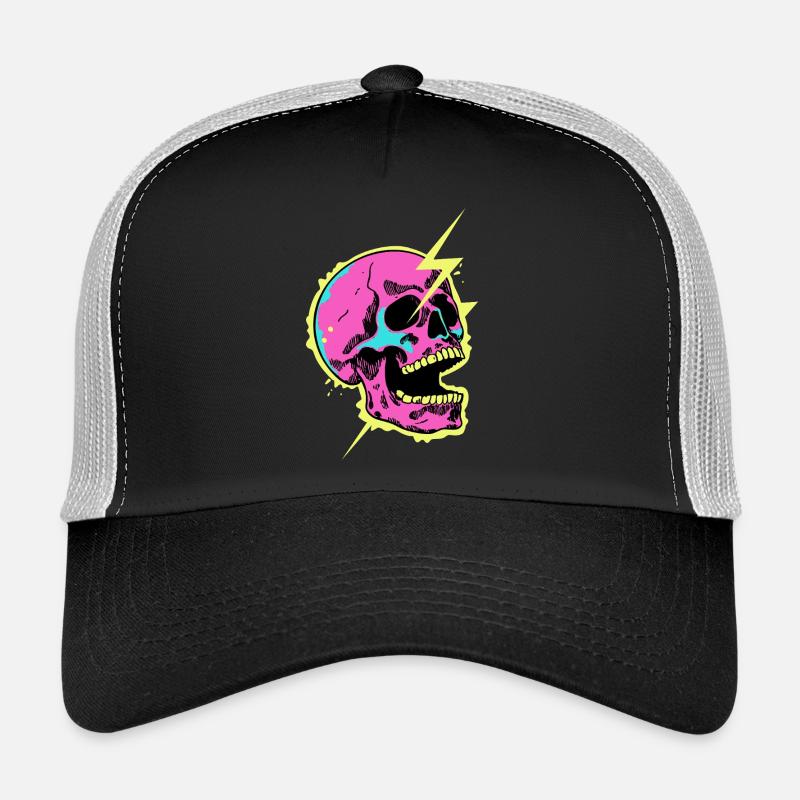 Neon Skull Lightning Burst - Trucker Cap - black/stone grey