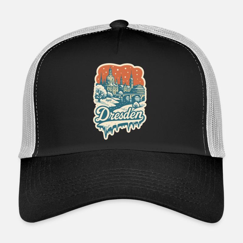 Dresden in the snowy winter magic Trucker Cap