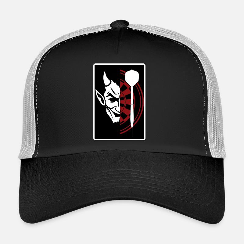 Fléchettes, cible de bœuf, jeu de fléchettes et diable. - Casquette trucker  - noir/gris pierre