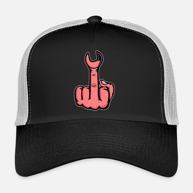 Doigt du milieu Clé à doigt puante Conception Casquette trucker 