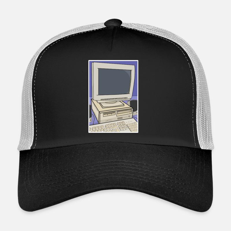 Retro-Computer-Desktop-Einrichtung Trucker Cap