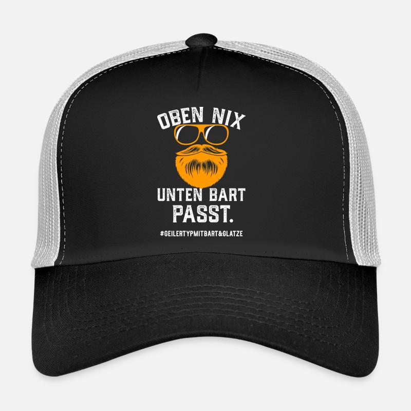 Geiler Typ Mit Bart Und Glatze Bartträger Vollbart Trucker Cap