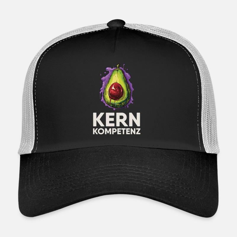 Avocado Kernkompetenz Humor - Trucker Cap - Schwarz/Steingrau