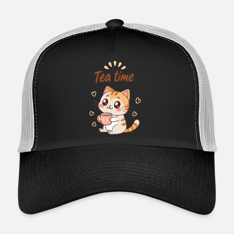 Mignon Chat Tea Time Douceur Cozy Casquette trucker 