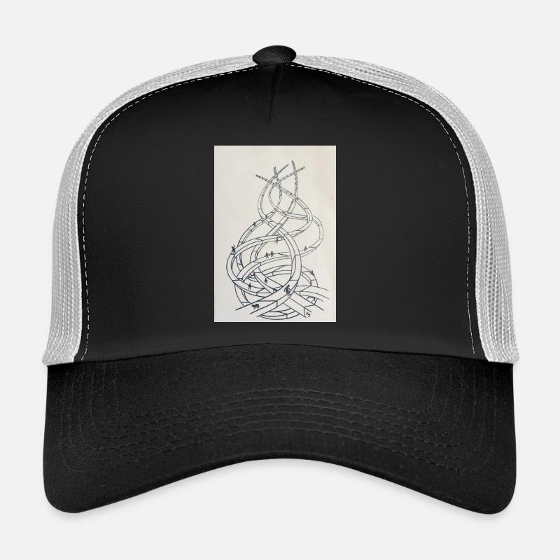 Loop labyrinth of paths - Trucker Cap - black/stone grey