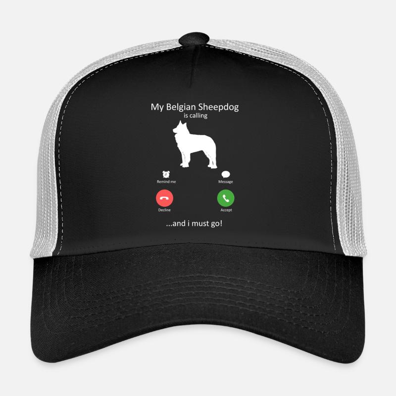Belgian Sheepdog Is Calling Phone Screen Art Dog Trucker Cap