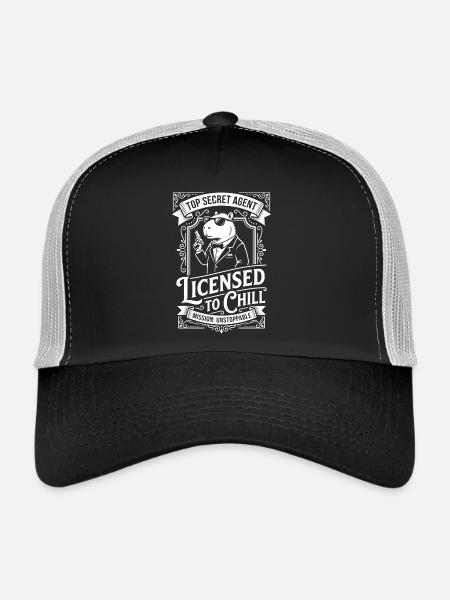 Licensed to Chill - Agent Humor - Casquette trucker  - noir/gris pierre - Devant