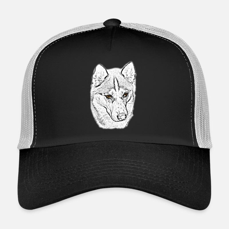 Wolfskopf Linienstudie - Trucker Cap - Schwarz/Steingrau