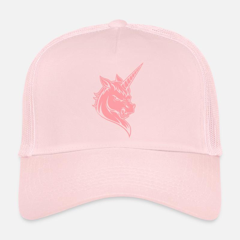 Evil Unicorn – Pink Unicorn Head Design Trucker Cap