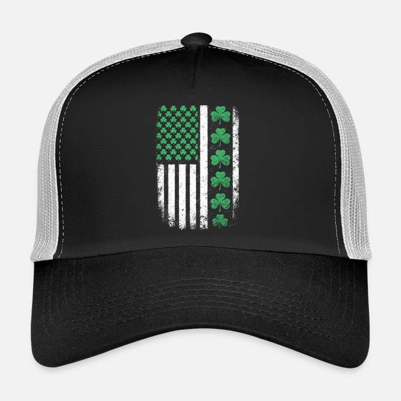 St Patrick Shamrock USA-Flagge Trucker Cap