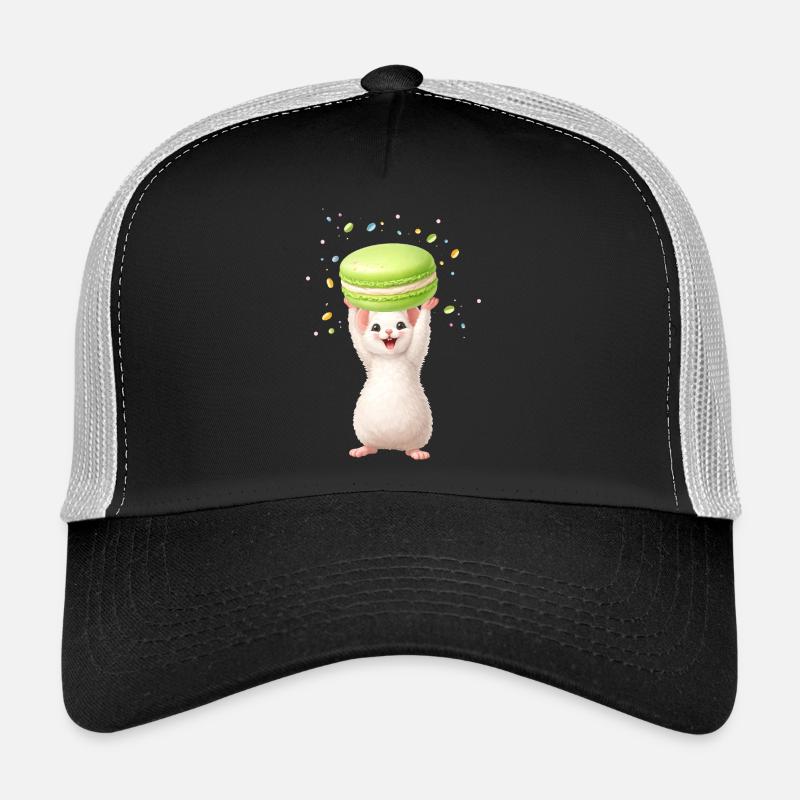 Cute mouse with green macaron Trucker Cap