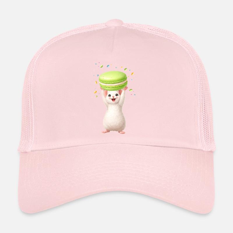 Une souris mignonne avec un macaron vert Casquette trucker 