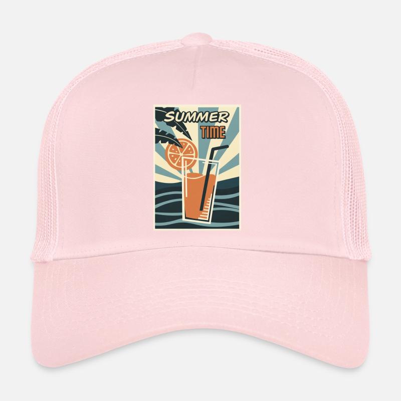 Summertime Orange Drink Retro Trucker Cap