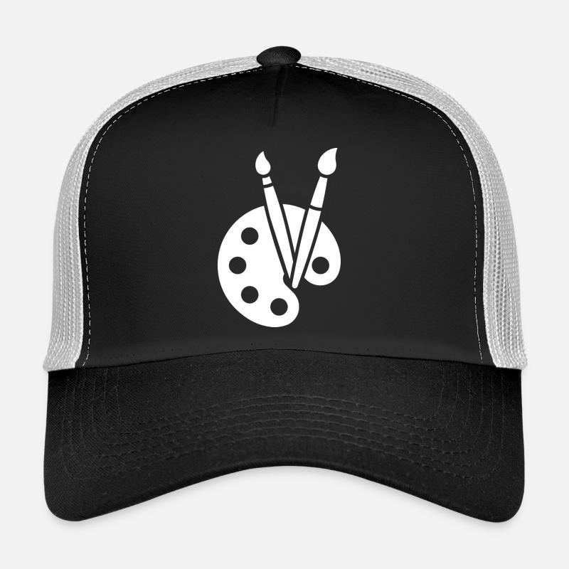 Malerei, Farbpalette, Pinsel, Kunst Symbol Trucker Cap