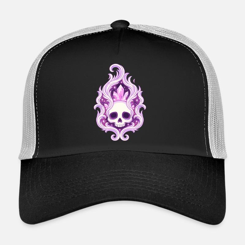 Sort de Flamme du Crâne de Cristal Casquette trucker 